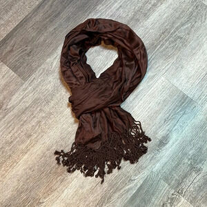 Jones New York fringed Scarf pashmina wrap - brown